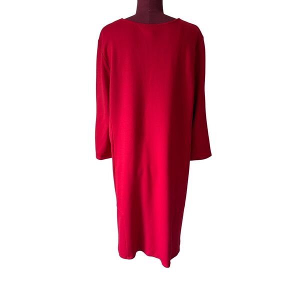 NEW J Jill Gorgeous Multi seamed  Dress size XL Petite True Red Quarter Sleeves - Picture 3 of 10